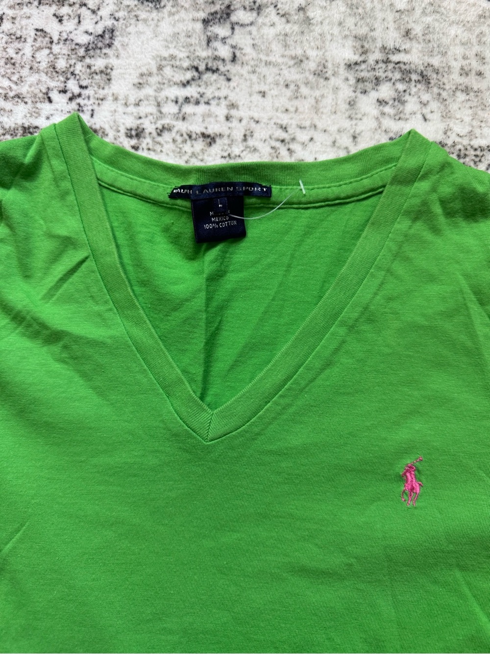 Ralph Lauren V-Neck Short Sleeve Tees - Pink, Green, Teal - Picture 2 of 8